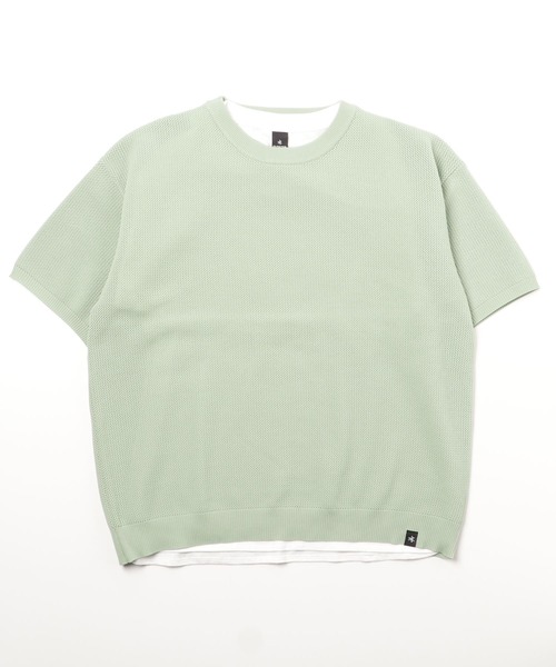 GLOSTER(グロスター)の「【GLOSTER/グロスター】《ニット+カットソーの2点SET》レイヤード バルーンニットTシャツ サマーニット(ニット/セーター・メンズ・チャコールグレー/ベージュ/オレンジ/ネイビー/ライトグリーン・S/M/L)」の8枚目の写真