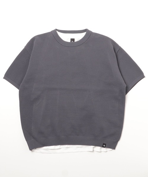 GLOSTER(グロスター)の「【GLOSTER/グロスター】《ニット+カットソーの2点SET》レイヤード バルーンニットTシャツ サマーニット(ニット/セーター・メンズ・チャコールグレー/ベージュ/オレンジ/ネイビー/ライトグリーン・S/M/L)」の7枚目の写真