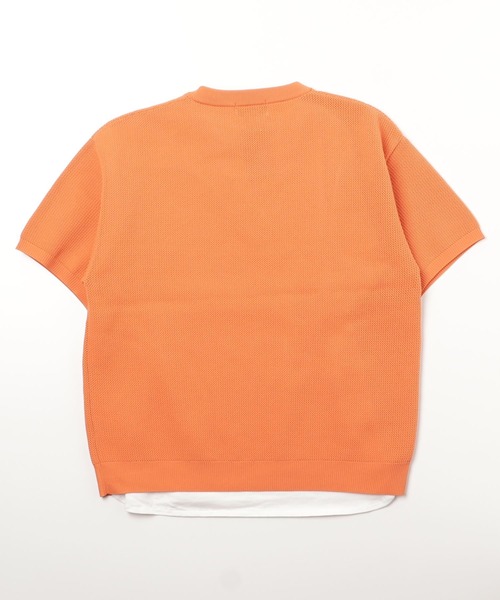 GLOSTER(グロスター)の「【GLOSTER/グロスター】《ニット+カットソーの2点SET》レイヤード バルーンニットTシャツ サマーニット(ニット/セーター・メンズ・チャコールグレー/ベージュ/オレンジ/ネイビー/ライトグリーン・S/M/L)」の11枚目の写真