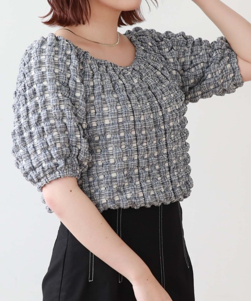 archives（アルシーヴ）の「’２ｗａｙポップコーンオフショルＴＯＰＳ’（Tシャツ/カットソー・レディース・ブラック/ネイビー/レッド/アイボリー・MEDIUM）」の3枚目の写真