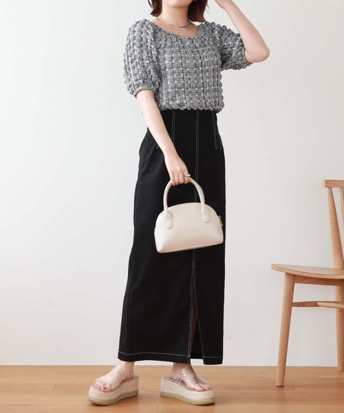 archives（アルシーヴ）の「’２ｗａｙポップコーンオフショルＴＯＰＳ’（Tシャツ/カットソー・レディース・ブラック/ネイビー/レッド/アイボリー・MEDIUM）」の9枚目の写真