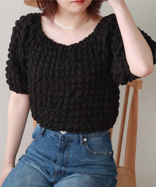 archives（アルシーヴ）の「’２ｗａｙポップコーンオフショルＴＯＰＳ’（Tシャツ/カットソー・レディース・ブラック/ネイビー/レッド/アイボリー・MEDIUM）」の15枚目の写真