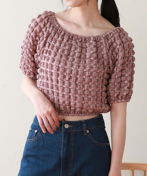 archives（アルシーヴ）の「’２ｗａｙポップコーンオフショルＴＯＰＳ’（Tシャツ/カットソー・レディース・ブラック/ネイビー/レッド/アイボリー・MEDIUM）」の16枚目の写真