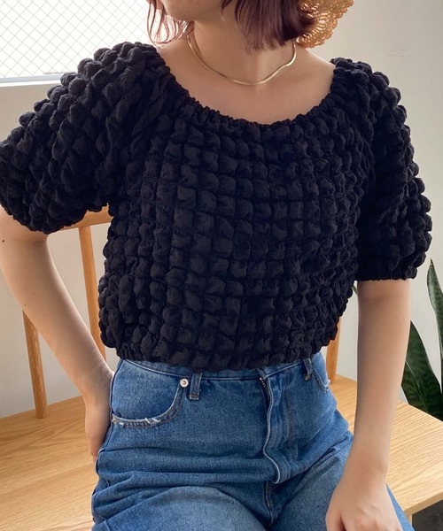 archives（アルシーヴ）の「’２ｗａｙポップコーンオフショルＴＯＰＳ’（Tシャツ/カットソー・レディース・ブラック/ネイビー/レッド/アイボリー・MEDIUM）」の11枚目の写真