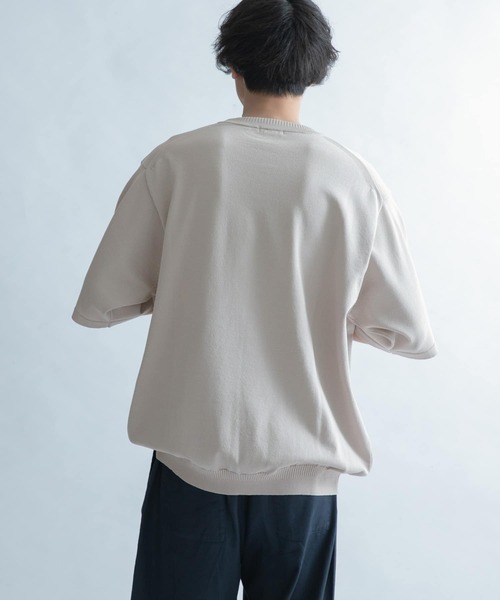 FORK&SPOON(フォークアンドスプーン)の「FORK&SPOON クルーネックニットTシャツ(Tシャツ/カットソー・メンズ・ライトグレー/パープル・4/5)」の4枚目の写真