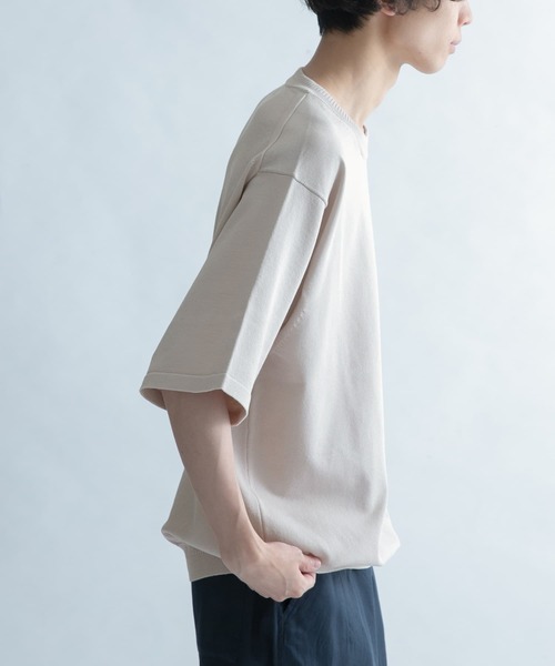 FORK&SPOON(フォークアンドスプーン)の「FORK&SPOON クルーネックニットTシャツ(Tシャツ/カットソー・メンズ・ライトグレー/パープル・4/5)」の6枚目の写真
