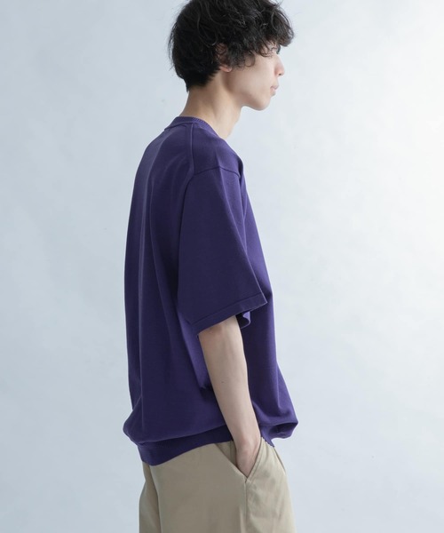 FORK&SPOON(フォークアンドスプーン)の「FORK&SPOON クルーネックニットTシャツ(Tシャツ/カットソー・メンズ・ライトグレー/パープル・4/5)」の13枚目の写真
