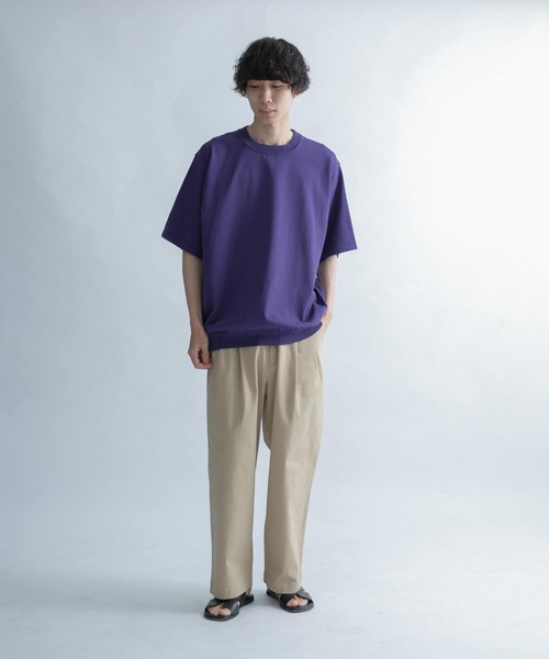 FORK&SPOON(フォークアンドスプーン)の「FORK&SPOON クルーネックニットTシャツ(Tシャツ/カットソー・メンズ・ライトグレー/パープル・4/5)」の15枚目の写真