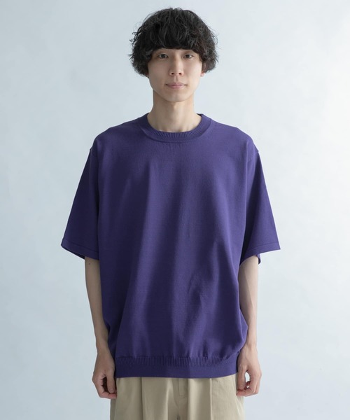 FORK&SPOON(フォークアンドスプーン)の「FORK&SPOON クルーネックニットTシャツ(Tシャツ/カットソー・メンズ・ライトグレー/パープル・4/5)」の16枚目の写真