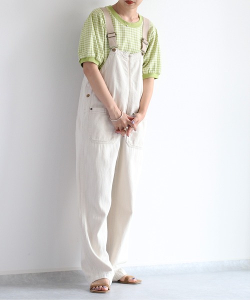 cepo（セポ）の「パフスリーブギンガムチェックトップス（Tシャツ/カットソー・レディース・ブラック/ライム/パープル/ベージュ・M）」の11枚目の写真