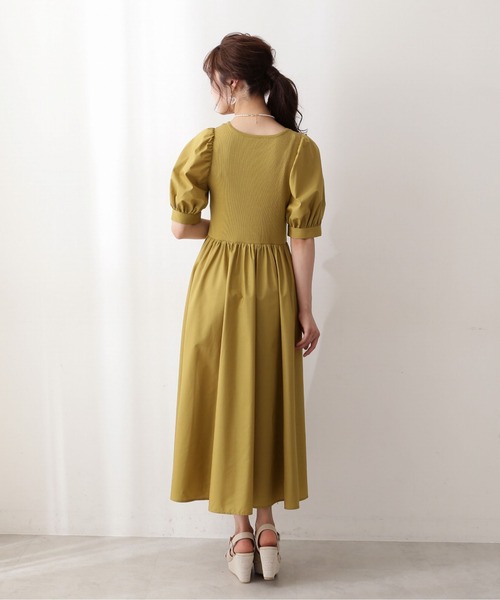 PROPORTION BODY DRESSING（プロポーションボディドレッシング）の「スクエアニットドッキングワンピース / 1212240705（ワンピース・レディース・イエロー/ボルドー/ブラック・SMALL/MEDIUM）」の5枚目の写真