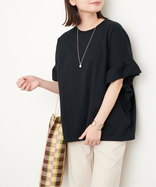 mei❤️新品 ジャーナルスタンダード ギャザースリーブポンチョＴシャツ セール】ギャザースリーブポンチョTee（Tシャツ/カットソー
