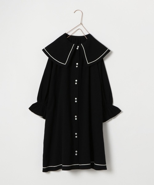 LOWRYS FARM（ローリーズファーム）の「ビッグカラーワンピース　157859（ワンピース・キッズ・ブラック/アイボリー・110cm/120cm/130cm/140cm/150cm）」の2枚目の写真