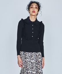 Sov.（ソブ）の「襟付きダル糸フリルニット（ニット/セーター）」 - WEAR 