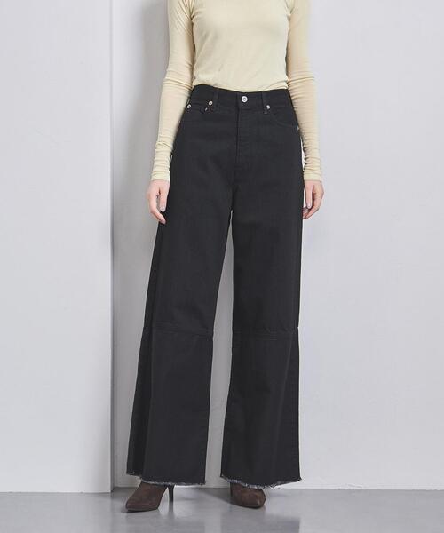 FILL THE BILL(フィルザビル)の「<FILL THE BILL>ワイド デニムパンツ(デニムパンツ・レディース・ホワイト/ブラック・27/28)」の1枚目の写真