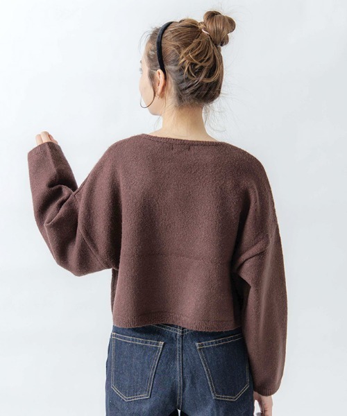 flower(フラワー)の「キトゥンニット(ニット/セーター・レディース・アイボリー/ブラウン・FREE)」の12枚目の写真