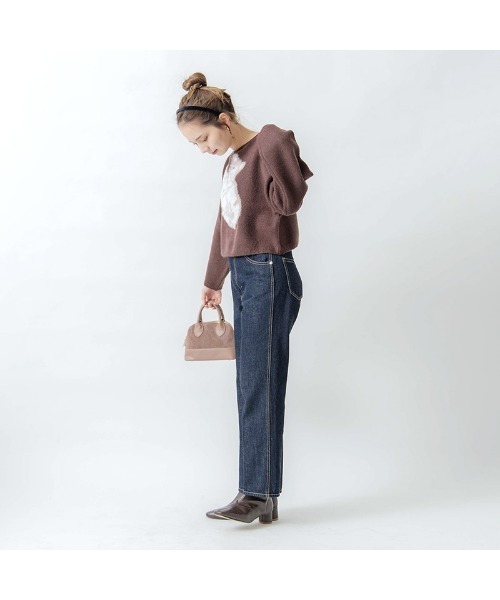 flower(フラワー)の「キトゥンニット(ニット/セーター・レディース・アイボリー/ブラウン・FREE)」の15枚目の写真