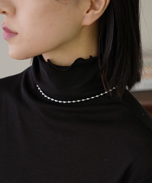 IAMUSE(アイアミューズ)の「金属アレルギー対応 ボールチェーンネックレス 60cm 6mm玉 S0749【IAMUSE】(ネックレス・レディース・シルバー・FREE)」の14枚目の写真