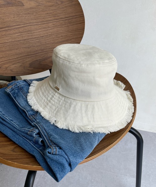 DouDou（ドゥドゥ）の「【WEB限定】フリンジバケットハット（ハット・レディース・ブラック/ベージュ/アイボリー・FREE）」の2枚目の写真