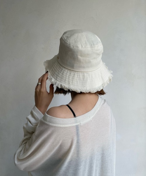 DouDou（ドゥドゥ）の「【WEB限定】フリンジバケットハット（ハット・レディース・ブラック/ベージュ/アイボリー・FREE）」の6枚目の写真