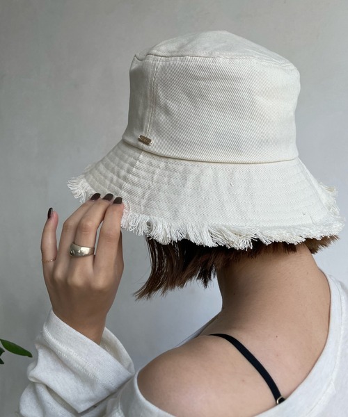 DouDou（ドゥドゥ）の「【WEB限定】フリンジバケットハット（ハット・レディース・ブラック/ベージュ/アイボリー・FREE）」の8枚目の写真