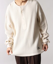 THE SHOP TK  | ◆【LUCEBER/ルースバー別注】ヘヴィーウエイトワッフル ヘンリーネックロングスリーブTシャツ(Tシャツ/カットソー)