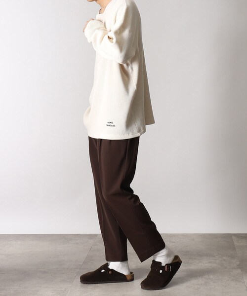 THE SHOP TK （ザ ショップ ティーケー ）の「◆【LUCEBER/ルースバー別注】ヘヴィーウエイトワッフル ヘンリーネックロングスリーブTシャツ（Tシャツ/カットソー・メンズ・ダークグレー/マスタード/オフホワイト・03/02）」の12枚目の写真