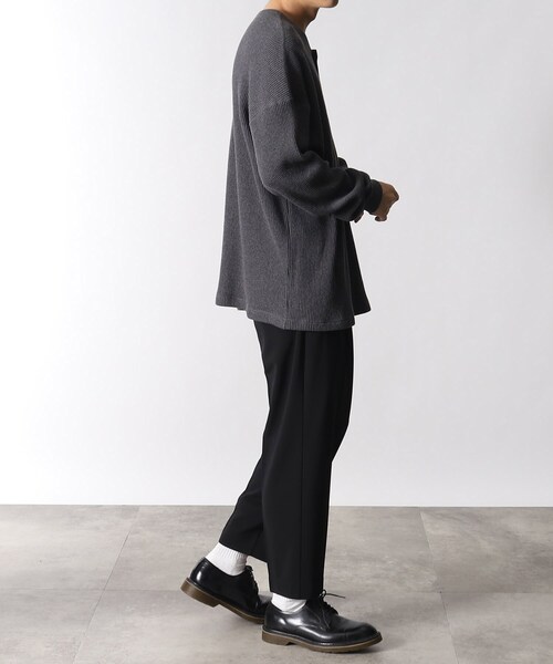 THE SHOP TK （ザ ショップ ティーケー ）の「◆【LUCEBER/ルースバー別注】ヘヴィーウエイトワッフル ヘンリーネックロングスリーブTシャツ（Tシャツ/カットソー・メンズ・ダークグレー/マスタード/オフホワイト・03/02）」の18枚目の写真