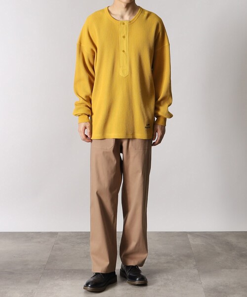 THE SHOP TK （ザ ショップ ティーケー ）の「◆【LUCEBER/ルースバー別注】ヘヴィーウエイトワッフル ヘンリーネックロングスリーブTシャツ（Tシャツ/カットソー・メンズ・ダークグレー/マスタード/オフホワイト・03/02）」の22枚目の写真