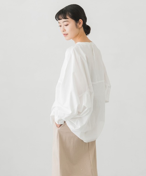 かぐれ(カグレ)の「タイプライターワイドスモック(シャツ/ブラウス・レディース・ストライプ/オフホワイト・FREE)」の21枚目の写真