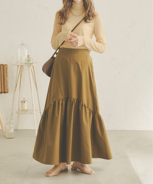 Ambre Neige(アンブルネージュ)の「透かし編みハイネックトップス/【WEB/EC限定商品】(Tシャツ/カットソー・レディース・ブラック/ベージュ/アイボリー・FREE)」の12枚目の写真