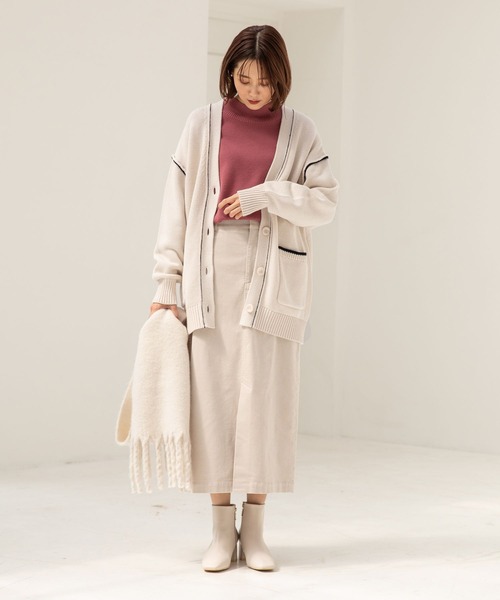 GLOBAL WORK（グローバルワーク）の「アウトリンキングニュアンスカーディガン/295812（カーディガン/ボレロ・レディース・ブラウン/ピンク/グリーン/アイボリー/オレンジ・MEDIUM/LARGE）」の7枚目の写真