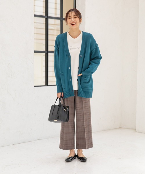 GLOBAL WORK（グローバルワーク）の「アウトリンキングニュアンスカーディガン/295812（カーディガン/ボレロ・レディース・ブラウン/ピンク/グリーン/アイボリー/オレンジ・MEDIUM/LARGE）」の11枚目の写真