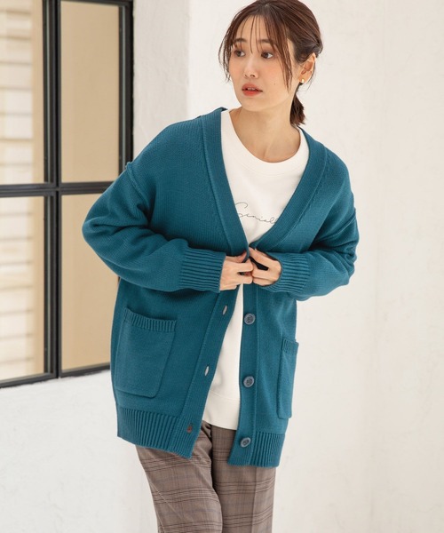 GLOBAL WORK（グローバルワーク）の「アウトリンキングニュアンスカーディガン/295812（カーディガン/ボレロ・レディース・ブラウン/ピンク/グリーン/アイボリー/オレンジ・MEDIUM/LARGE）」の14枚目の写真