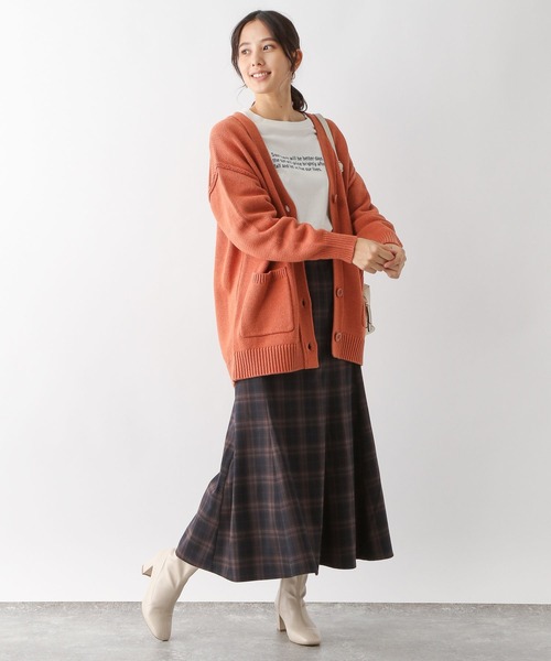 GLOBAL WORK（グローバルワーク）の「アウトリンキングニュアンスカーディガン/295812（カーディガン/ボレロ・レディース・ブラウン/ピンク/グリーン/アイボリー/オレンジ・MEDIUM/LARGE）」の18枚目の写真