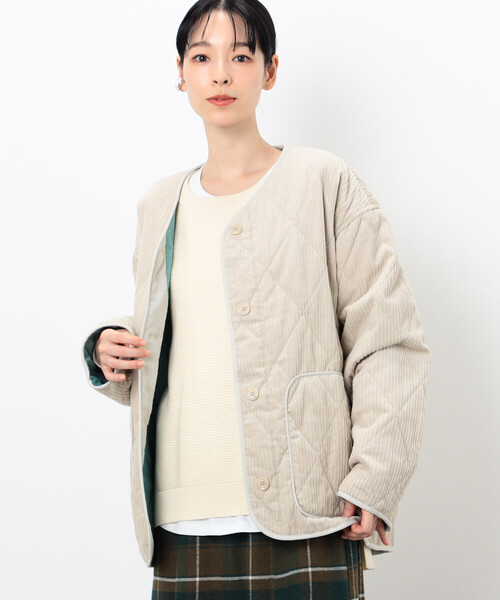 ONIGIRI（オニギリ）の「コーデュロイ　キルティングブルゾン（ブルゾン・レディース・ベージュ/ブラウン・FREE）」の8枚目の写真