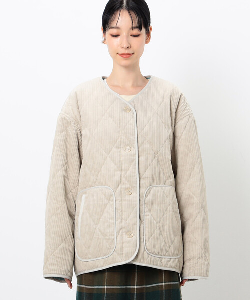 ONIGIRI（オニギリ）の「コーデュロイ　キルティングブルゾン（ブルゾン・レディース・ベージュ/ブラウン・FREE）」の11枚目の写真