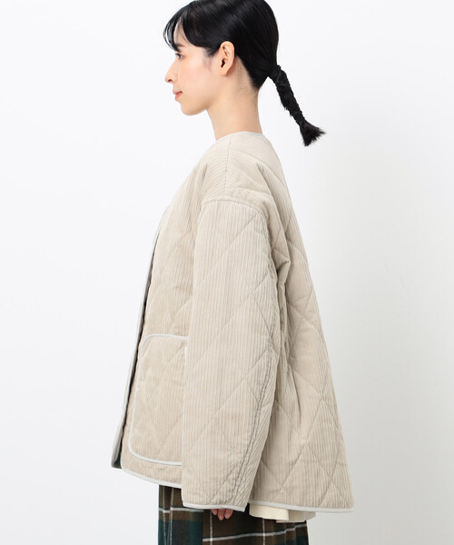 ONIGIRI（オニギリ）の「コーデュロイ　キルティングブルゾン（ブルゾン・レディース・ベージュ/ブラウン・FREE）」の10枚目の写真