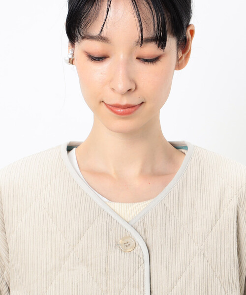 ONIGIRI（オニギリ）の「コーデュロイ　キルティングブルゾン（ブルゾン・レディース・ベージュ/ブラウン・FREE）」の14枚目の写真