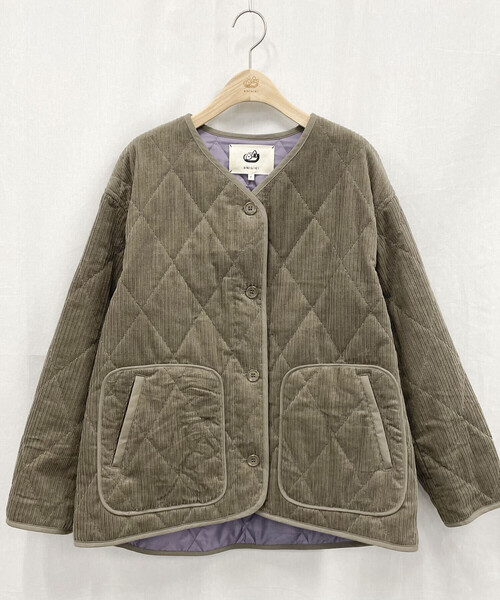 ONIGIRI（オニギリ）の「コーデュロイ　キルティングブルゾン（ブルゾン・レディース・ベージュ/ブラウン・FREE）」の18枚目の写真