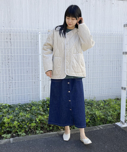 ONIGIRI（オニギリ）の「コーデュロイ　キルティングブルゾン（ブルゾン・レディース・ベージュ/ブラウン・FREE）」の20枚目の写真