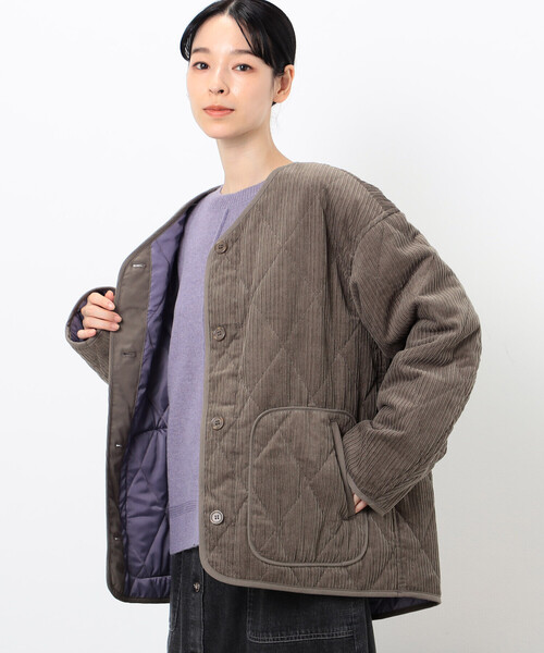 ONIGIRI（オニギリ）の「コーデュロイ　キルティングブルゾン（ブルゾン・レディース・ベージュ/ブラウン・FREE）」の12枚目の写真