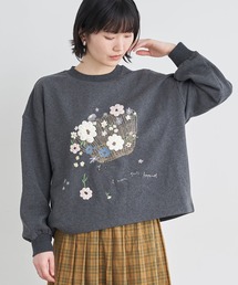 こぼれるカゴのお花　毛糸刺繍PO