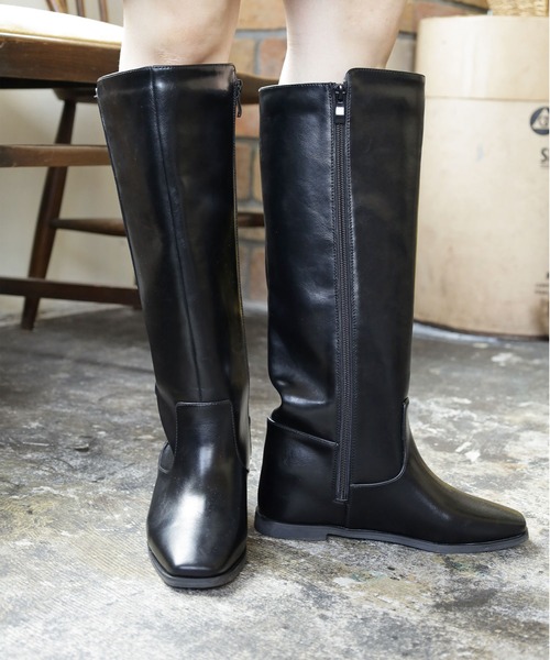 3cmインヒール入り！ストレートロングブーツ（ブーツ）｜SESTO（セスト