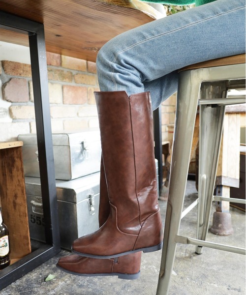 セール】3cmインヒール入り！ストレートロングブーツ（ブーツ）｜SESTO