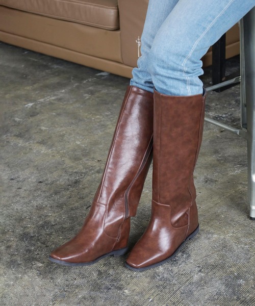 SESTO（セスト）の「3cmインヒール入り！ストレートロングブーツ（ブーツ・レディース・ブラウン/ブラック・S/M/L/LL/3L）」の9枚目の写真