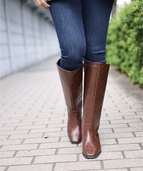 SESTO（セスト）の「3cmインヒール入り！ストレートロングブーツ（ブーツ・レディース・ブラウン/ブラック・S/M/L/LL/3L）」の12枚目の写真