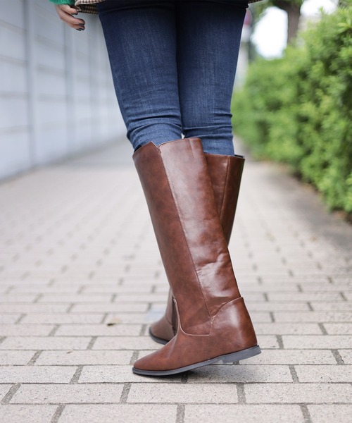 SESTO（セスト）の「3cmインヒール入り！ストレートロングブーツ（ブーツ・レディース・ブラウン/ブラック・S/M/L/LL/3L）」の5枚目の写真