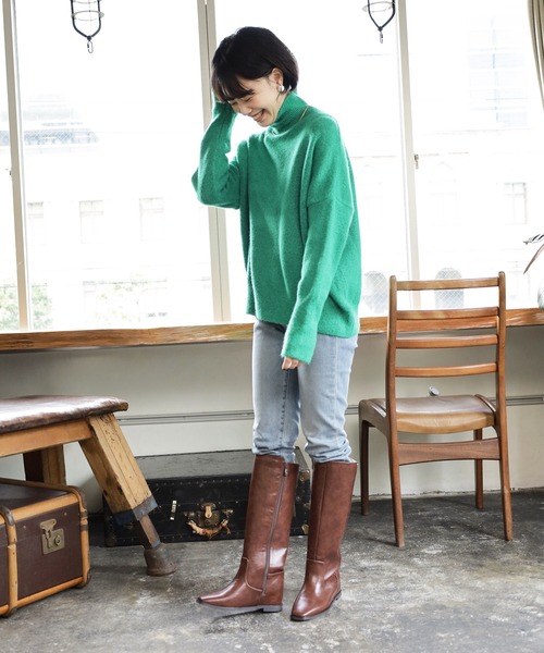 SESTO（セスト）の「3cmインヒール入り！ストレートロングブーツ（ブーツ・レディース・ブラウン/ブラック・S/M/L/LL/3L）」の10枚目の写真