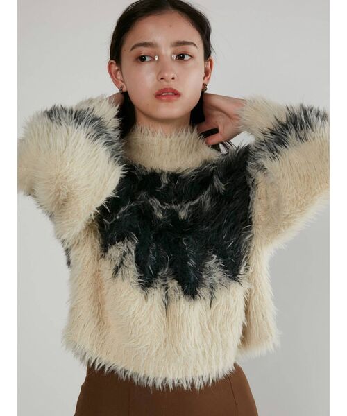 MURUA（ムルーア）の「フェザーノルディックニット（ニット/セーター・レディース・ブラウン/グレー/アイボリー・FREE）」の19枚目の写真